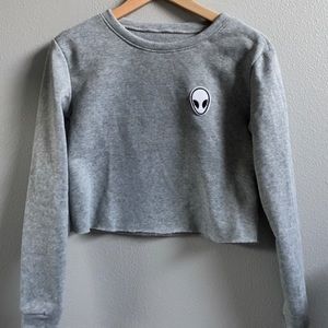 Gray Sweater with Alien Logo